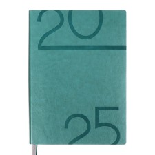 Dated 2025 diary, Escalada, A6+ 176 sheets, soft cover, artificial leather, pancake embossing, tinted block 70 g/m2, green