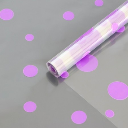 Flower film "Circles" Lilac 0.7 x 8.2 m, 40 mkm