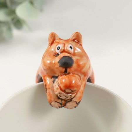 Souvenir Ceramics for Kashpo "Squirrel with Stoil" 4.9x4.4x11 cm-4