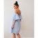 Dress with open shoulders MIST, size 48, blue color