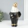 Polystone souvenir "Little cheerful Buddha on the Black Elephant" 14x14x26 cm