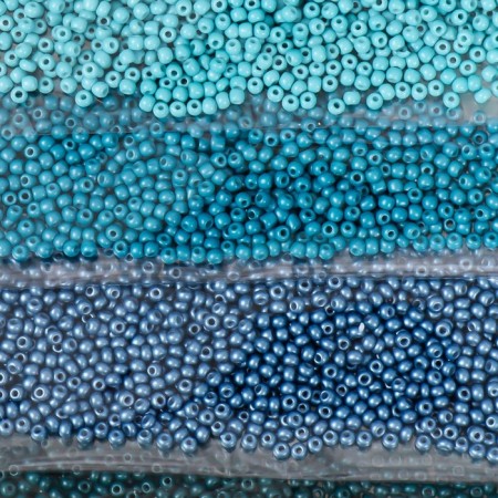 Round Beads 12/0 "Blue Azure" 6 colors x 10 g 20x8 cm-1