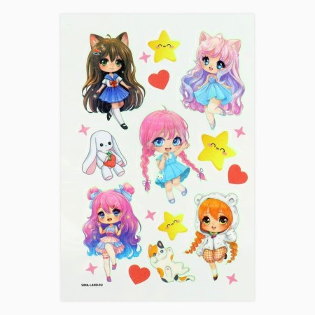Ring 3 pcs with Cute Girl tattoo 8 x 12 cm-3