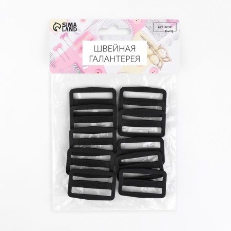 The buckle is regulatory, two -sided, inner width - 38 mm, thickness - 3.5 mm, 10 pcs, black color-2
