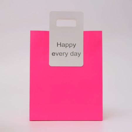 Gift package with a cut handle 26 x 32 x 10 cm, fuchsia-1