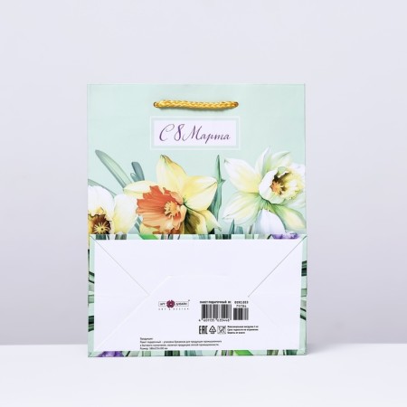 Gift package "since March 8", green, 18 x 22.3 x 10 cm-1