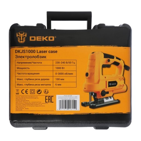Lobzik DEKO DKJS1000 Laser, 1000 W, 800-3000 move/min, revolutions adjustment, laser, case-9