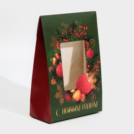 Folding “Wreath” box, 15 x 7 x 22 cm, new year-2