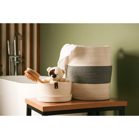 Basket for storage branded handmade shade “Bell”, 25 × 25 × 13.5 cm, small, white color-5