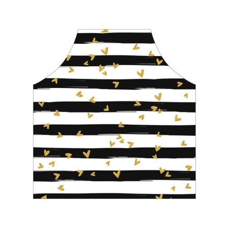 Apron kitchen with a photocrint "strips with hearts", adjustable, size OS-2