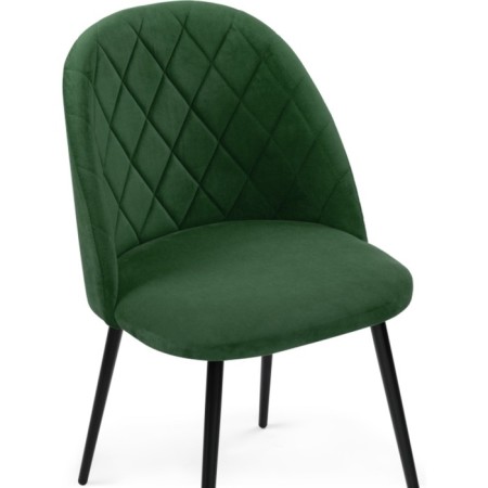 Stol on a metal frame Zest metal/velor, black/green 50x54x81 cm-4