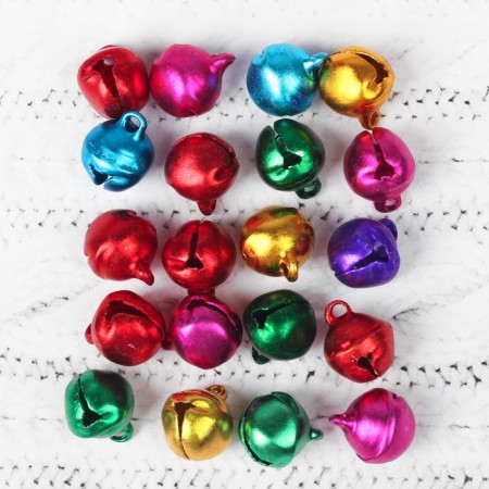 Bells for needlework, set of 20 pcs., Size 1 pc. - 0.8 cm, color mix