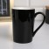 Ceramic mug with a spoon and lid "Walner of the peaks", 400 ml, black color