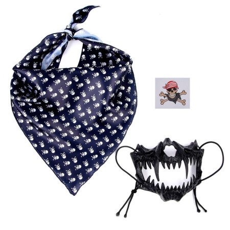 Carnival set: striped bandana, jaw mask of cheer, thermonaklaka-1