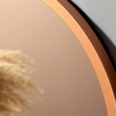 Wall mirror in a round case made of metal, d = 50, copper-1
