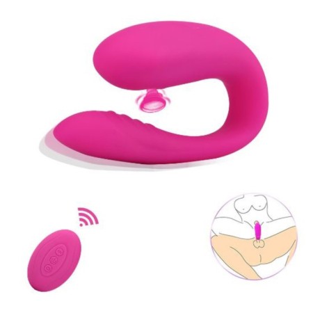 Vibrator for steam ok-hoods, with vacuum-wave clitoris stimulation, 10 modes, du, pink-7