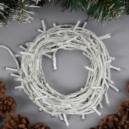 Garland “thread” 10 m, IP20, white thread, 100 LED, yellow glow, 8 modes, 220 V-1