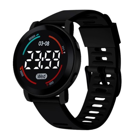Men's washing watches, silicone strap, black