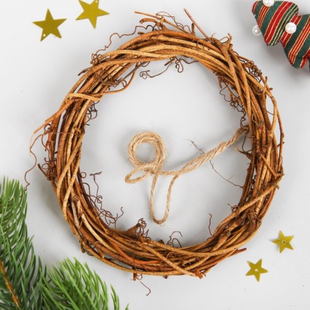 Set for creativity - Create the New Year's decoration "Wreath - Snowman with a broom"-1