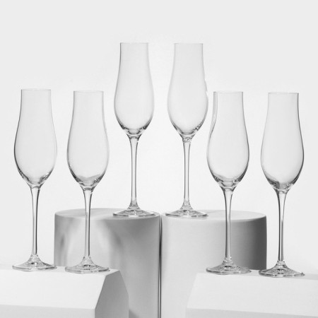 Set of glass glasses for champagne Limosa, 200 ml, 6 pcs