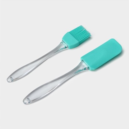 A set for baking shares "ice", 2 items: a blade 18.5 cm, a brush 16.5 cm, mint color-2