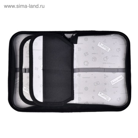 Penal 3 sections, tab inside, 140 x 210 x 40 mm, fabric, calligrata top block "Leo"-4