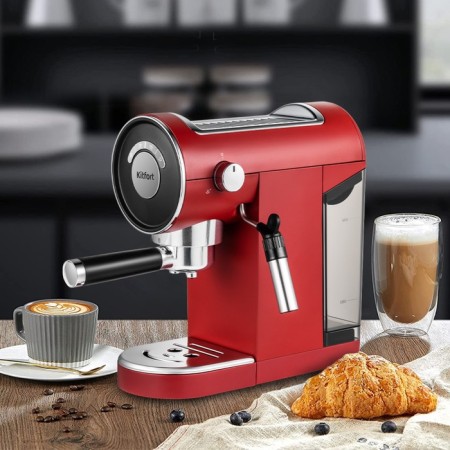 Coffee maker KitFort KT-783-3, 1150-1360 W, 20 bar, cord length 0.6 m, red-1