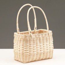 Wicker basket, 22 x 14 x 14/29 cm, beige, rattan