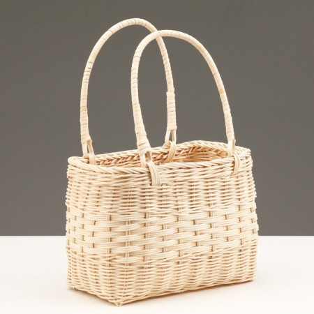 Wicker basket, 22 x 14 x 14/29 cm, beige, rattan