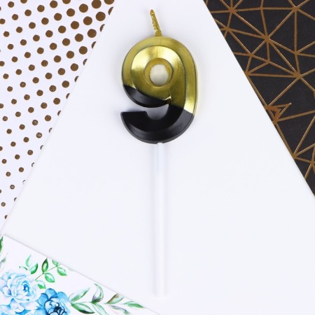 Candle for the cake, number "9", 12 x 3.5 cm.-2