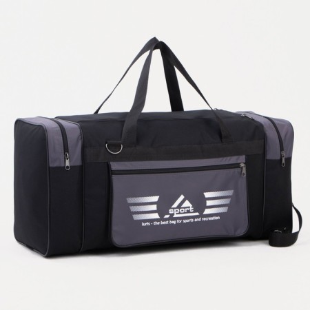 Road bag on lightning, 3 outer pockets, long belt, black/gray color