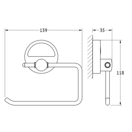 Toilet paper holder, chrome, fbs-1