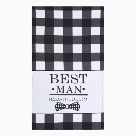 Kit. Set 3 Ave. "Best Man Black" apron 70x60 cm, g. 20x20 cm, canvases 35x60cm-3