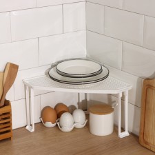 Corner stand “Loft”, 26.3 × 26.3 × 17.1 cm, on plastic legs, white color