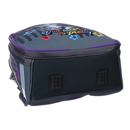 School backpack 38 x 30 x 16 cm, ergonomic back, stavia "cat", multicolor/gray-10