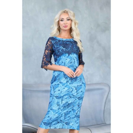 Women's dress, size 48, blue color-7