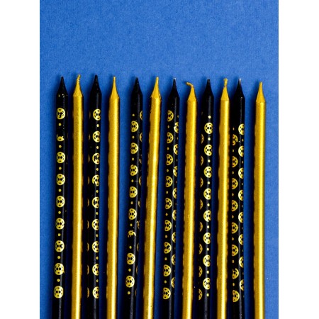 Set of candles for the Cake "Disco", 12 pcs, gold and black-2