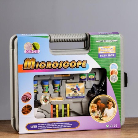 Microscope with a projector, a multiplicity of an increase in 50-1200x, with backlight,-8