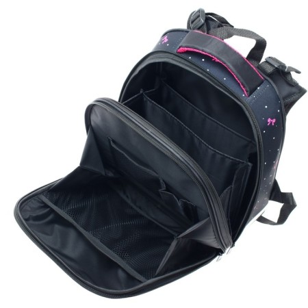 School backpack 38 x 30 x 16 cm, ergonomic back, stavia "meow", gray/black-7