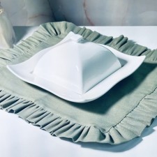 Square dish with Lenardi Bianco lid, 23 cm