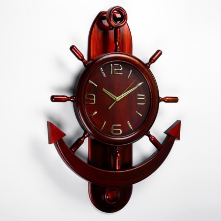 Watching clock, series: sea, "anchor", smooth move, 61 x 86 cm, dial 31 cm, with a pendulum-1