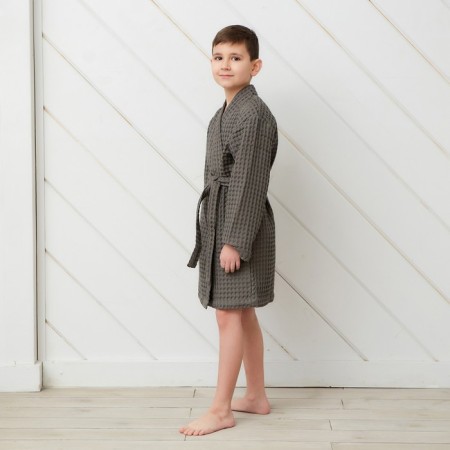 Waffel Baby Broke I "BOHO" size 34 (122-128 cm) color is light gray, 100% cotton 290 g/m2-2