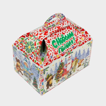 New Year. Gift box "Forest Foreths in the Red" casket of a small 18.5 x 12.5 x 19cm.-2