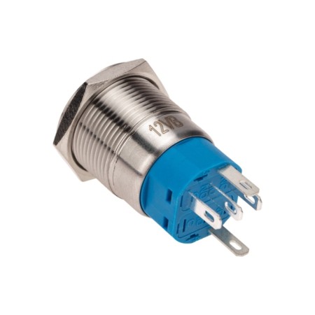 Anti-Vandal button Ø19 12V (LED) Fix (5C) Off-on/on -off subvar/blue rexant-2