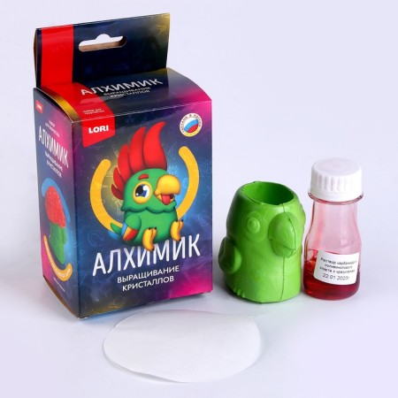 Crystal cultivation. Animals. "Green parrot" alchemist