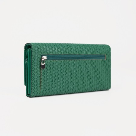 Women's wallet on magnet, green color-1