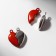 Magnetic “Heart” castle (set 2 pcs.), The color is silver-red