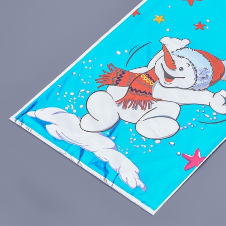 Gift "Snowman" 25 x 40 cm, colored metallized pattern-2
