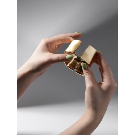 The cuff bracelet "Swiming square", metal, color gold-1
