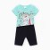 Kit (T -shirt/bicycle) for the girl, mint color, height 80cm